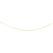 14K Gold 1.8mm Polished Bead Saturn Chain
