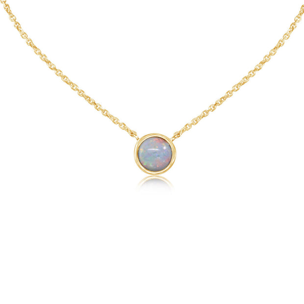 14K Yellow Gold Australian Opal Neckpiece