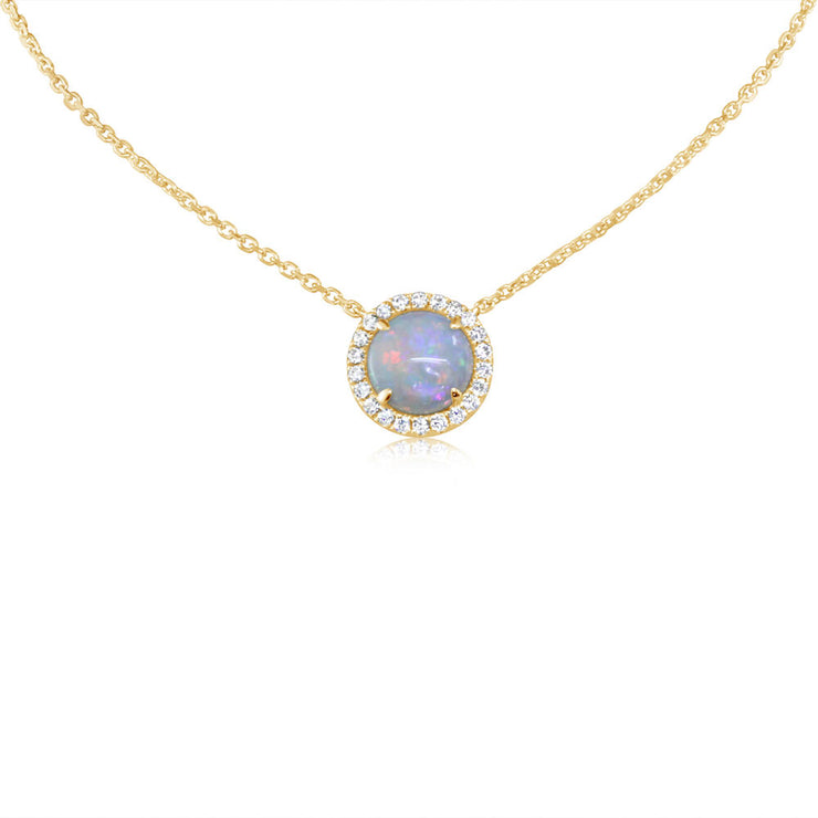 14K Yellow Gold Australian Opal/Diamond Neckpiece