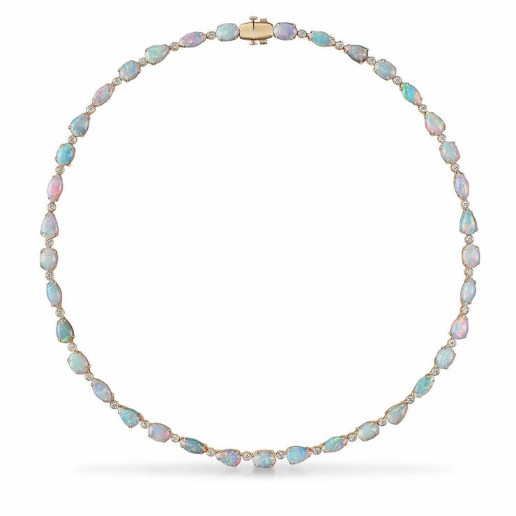 18K Yellow Gold Australian Opal/Diamond Neckpiece