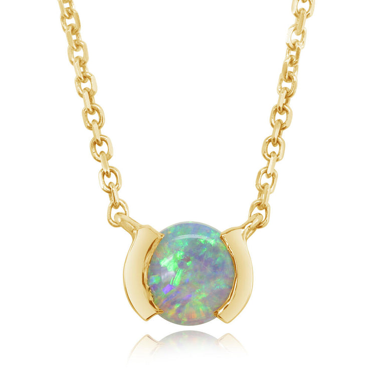 14K Yellow Gold Australian Opal Neckpiece