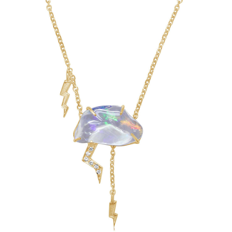 14K Yellow Gold Mexican Fire Opal Cloud Neckpiece