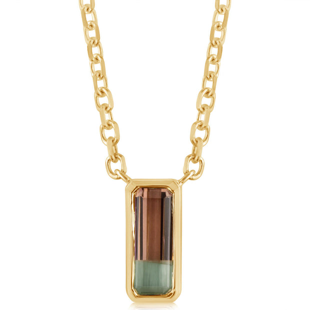 14K Yellow Gold Bi-Color Tourmaline Neckpiece