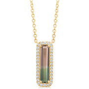14K Yellow Gold Bi-Color Tourmaline/Diamond Neckpiece