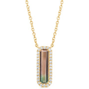 14K Yellow Gold Bi-Color Tourmaline/Diamond Neckpiece