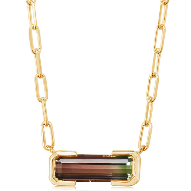 14K Yellow Gold Bi-Color Tourmaline Neckpiece