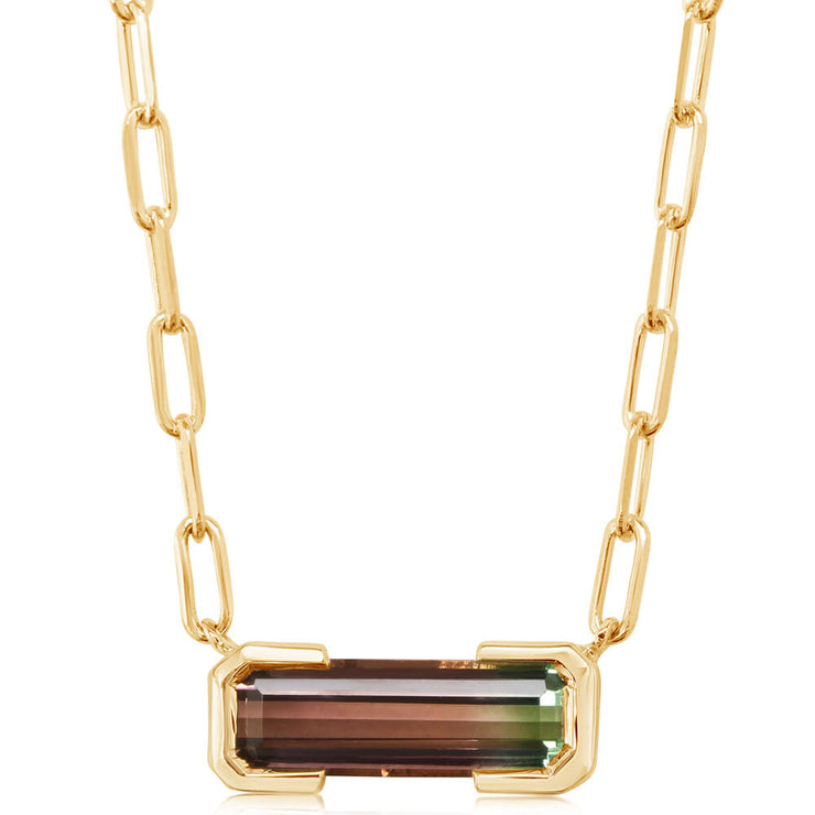 14K Yellow Gold Bi-Color Tourmaline Neckpiece