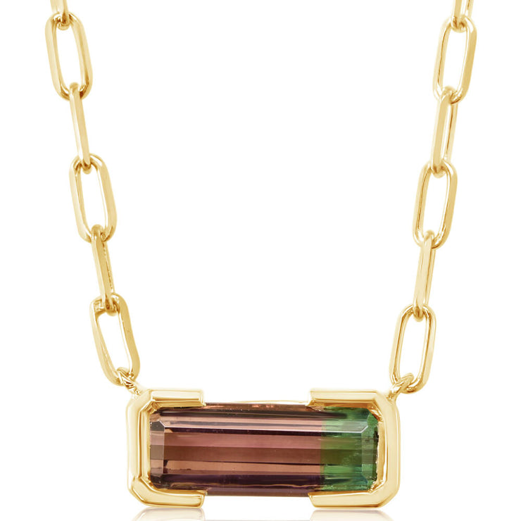 14K Yellow Gold Bi-Color Tourmaline Neckpiece