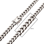 8mm Steel Miami Cuban Chain Necklace