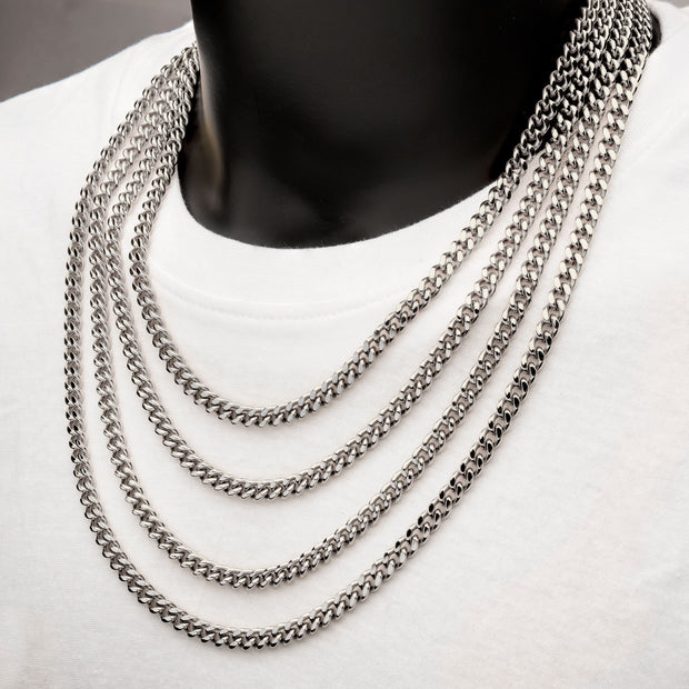 8mm Steel Miami Cuban Chain Necklace
