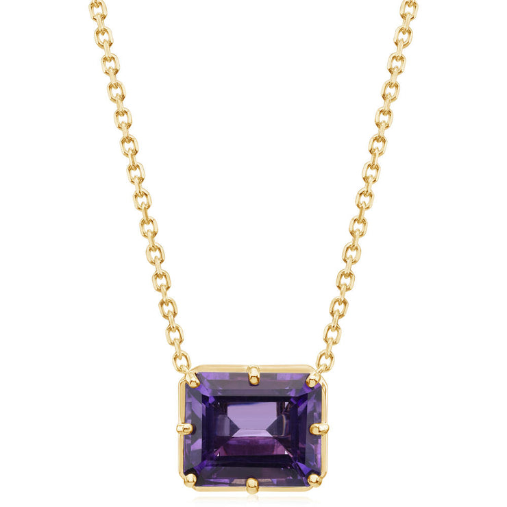 14K Yellow Gold 10x12 mm Octagon Amethyst Neckpiece