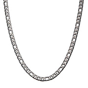 Stainless Steel 7mm Speckled Figaro Chain Necklace