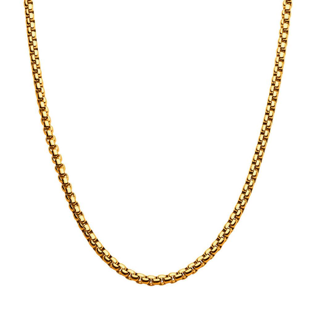 4mm 18Kt Gold IP Bold Box Chain Necklace – Eric J Loch