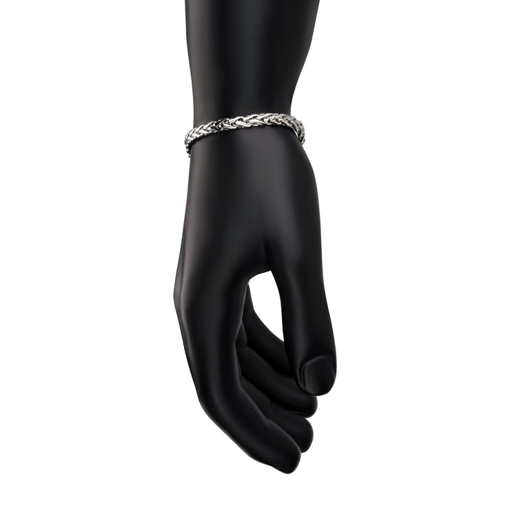 5mm High Polished Finish Stainless Steel Spiga Chain Bracelet
