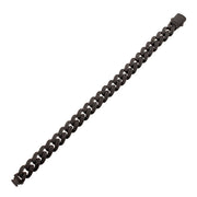 12mm Matte Black Cuban Bracelet with CNC-set Black Spinel Stones