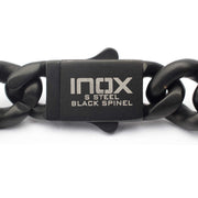 12mm Matte Black Cuban Bracelet with CNC-set Black Spinel Stones