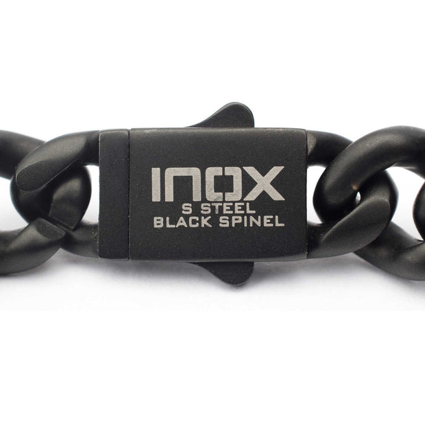 12mm Matte Black Cuban Bracelet with CNC-set Black Spinel Stones