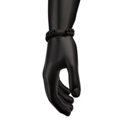 12mm Matte Black Cuban Bracelet with CNC-set Black Spinel Stones