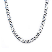 Steel Blue IP Figaro Chain Necklace