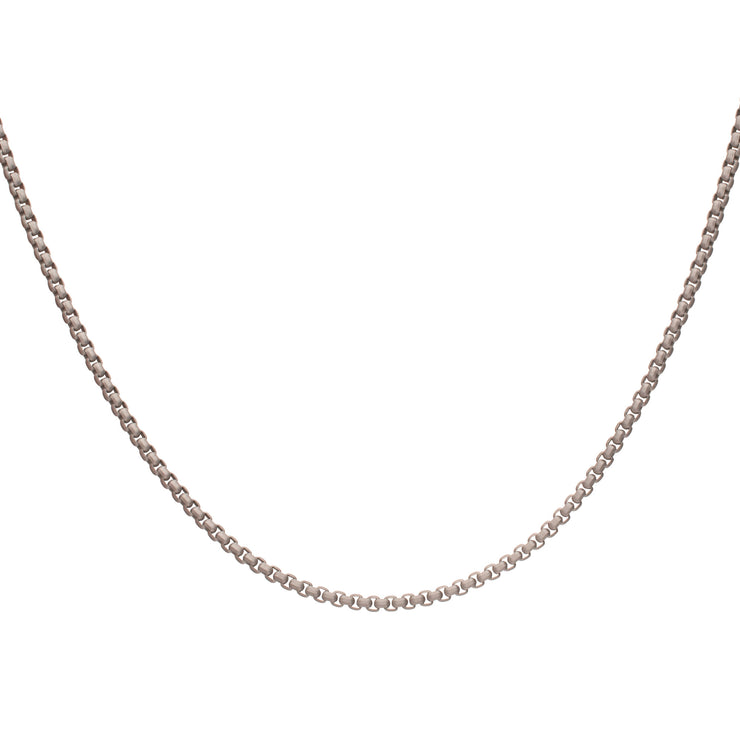 4mm Matte Finish Stainless Steel Bold Box Chain Necklace