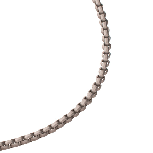 4mm Matte Finish Stainless Steel Bold Box Chain Necklace
