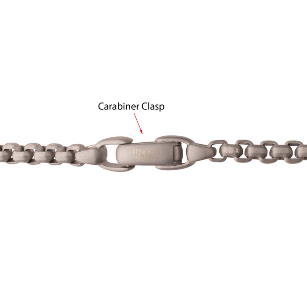 4mm Matte Finish Stainless Steel Bold Box Chain Necklace