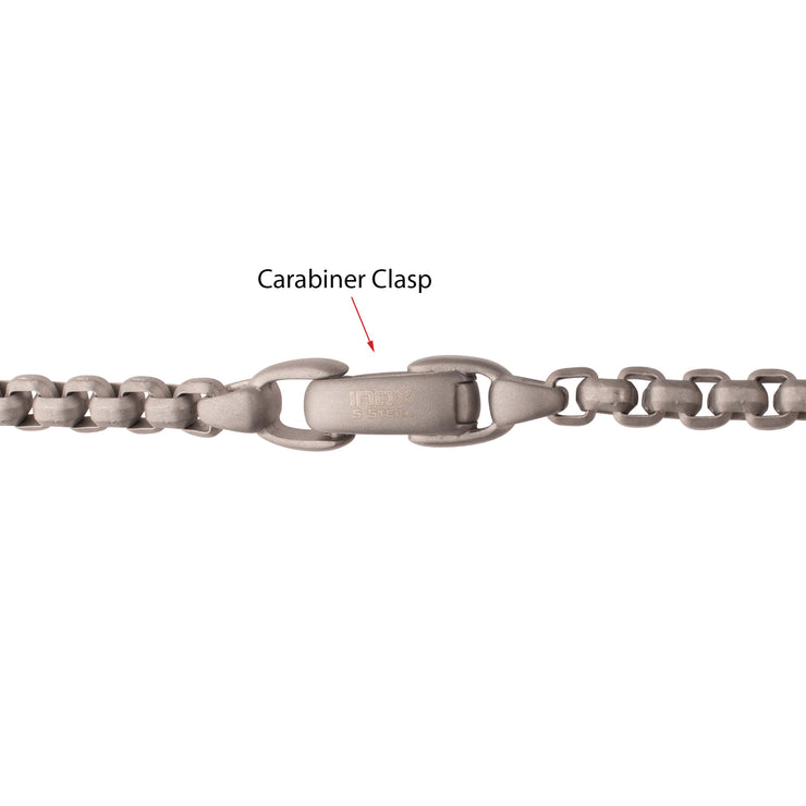 4mm Matte Finish Stainless Steel Bold Box Chain Necklace