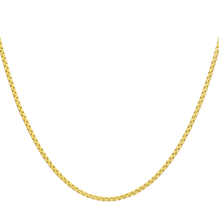 4mm Matte Finish 18Kt Gold IP Stainless Steel Bold Box Chain Necklace