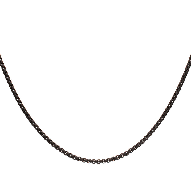 4mm Matte Finish Black IP Stainless Steel Bold Box Chain Necklace