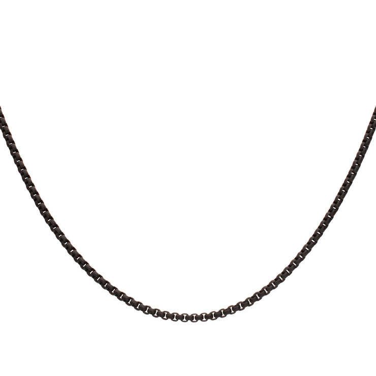 4mm Matte Finish Black IP Stainless Steel Bold Box Chain Necklace