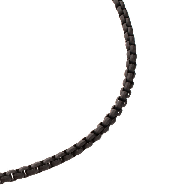 4mm Matte Finish Black IP Stainless Steel Bold Box Chain Necklace