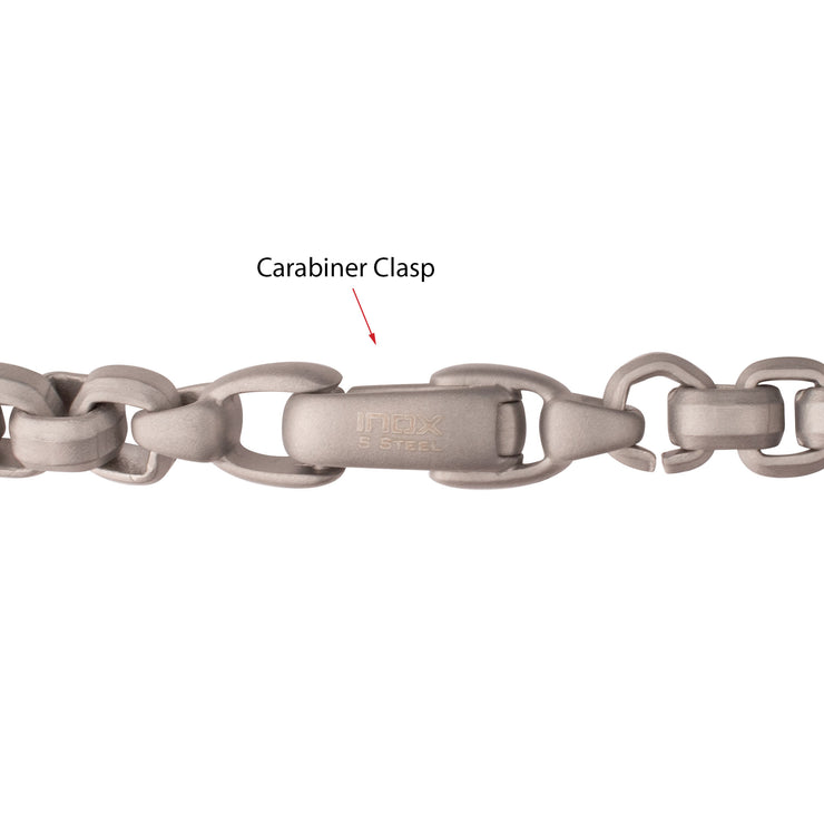 6mm Matte Finish Stainless Steel Bold Box Chain Necklace