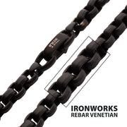 6mm Matte Finish Black IP Stainless Steel Bold Box Chain Necklace