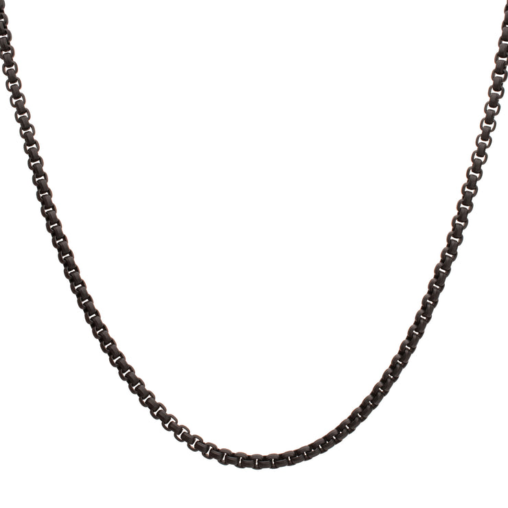 6mm Matte Finish Black IP Stainless Steel Bold Box Chain Necklace