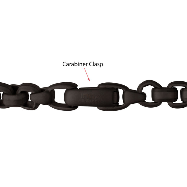 6mm Matte Finish Black IP Stainless Steel Bold Box Chain Necklace