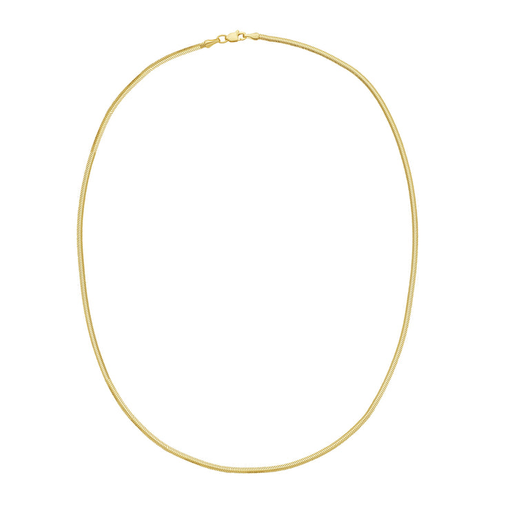 14K Gold 2mm Oval Snake Chain
