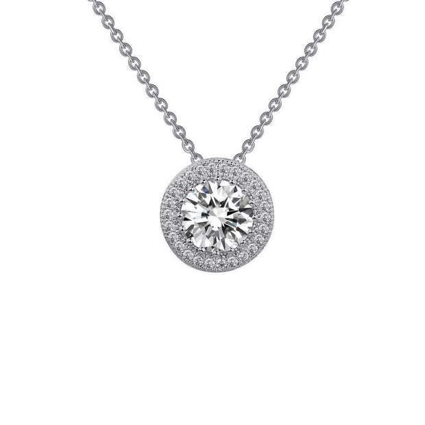 1.54 CTW Halo Pendant Necklace