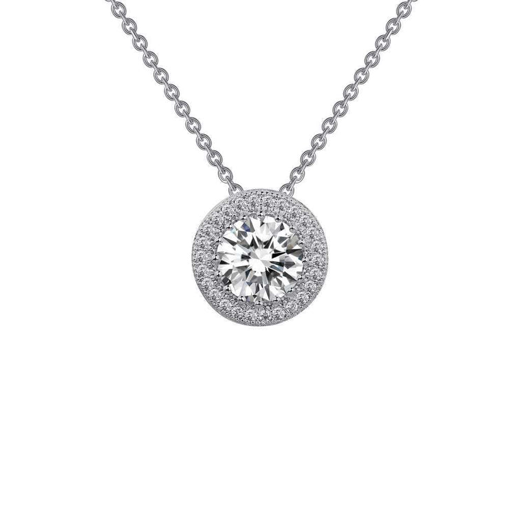 1.54 CTW Halo Pendant Necklace