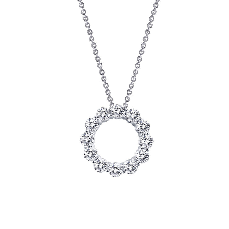3 CTW Open Circle Pendant Necklace