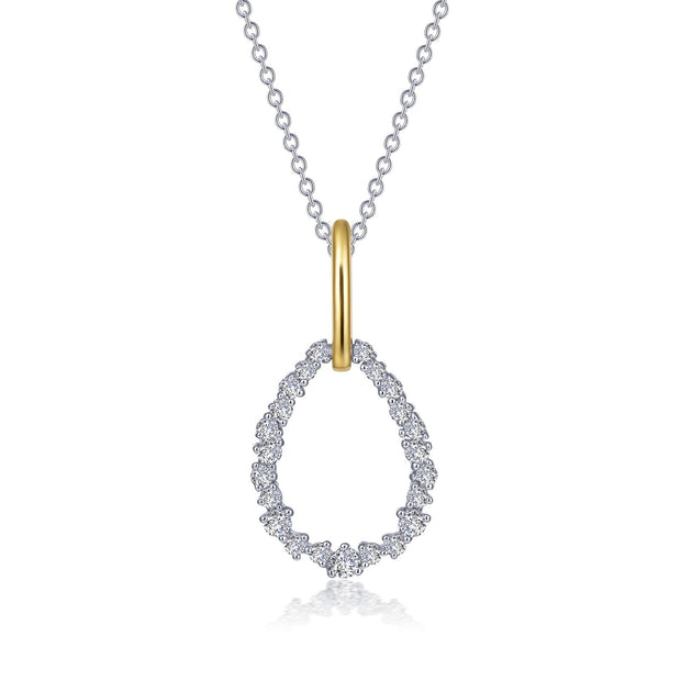 Open Pear-shaped Pendant Necklace