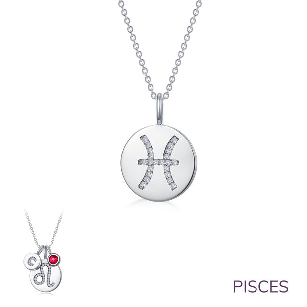 Zodiac Pendant Necklace, Pisces