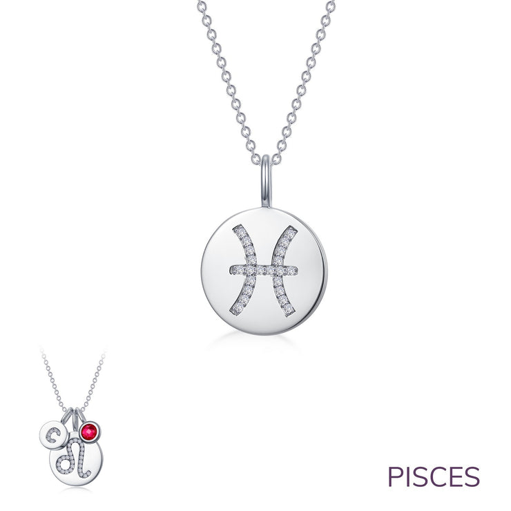 Zodiac Pendant Necklace, Pisces