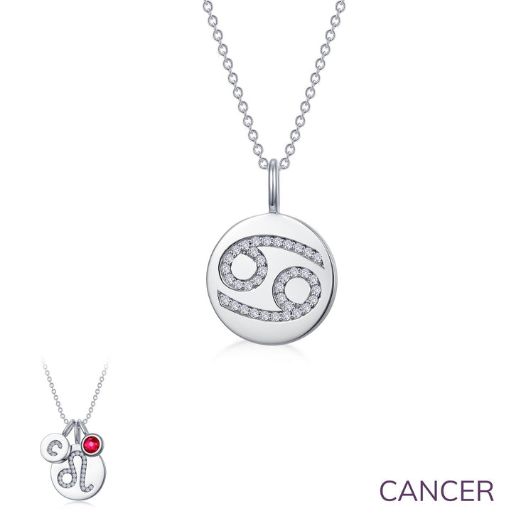 Zodiac Pendant Necklace, Cancer