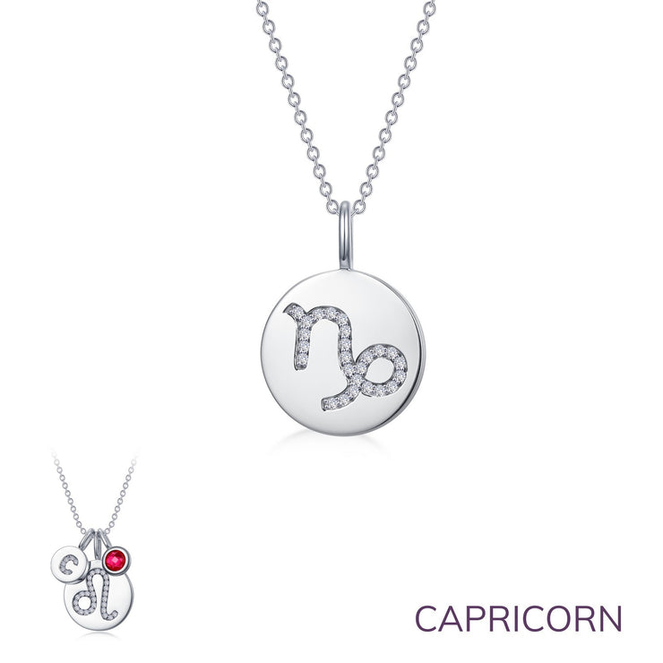 Zodiac Pendant Necklace, Capricorn