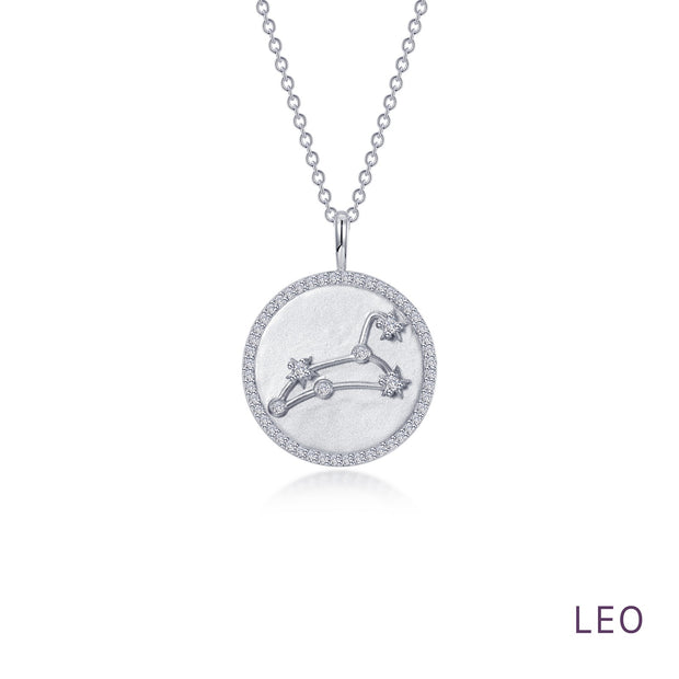 Zodiac Constellation Coin Necklace, Leo