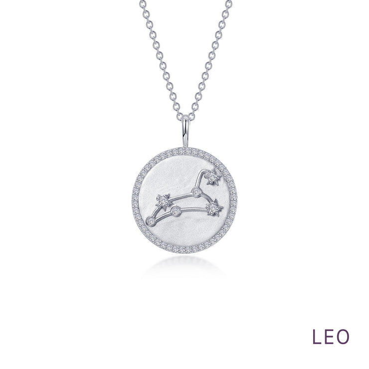 Zodiac Constellation Coin Necklace, Leo