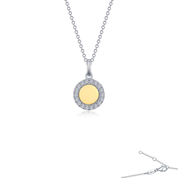 Two-Tone Disc Pedant Necklace