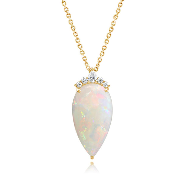 18K Yellow Gold Brazilian Opal/Diamond Pendant