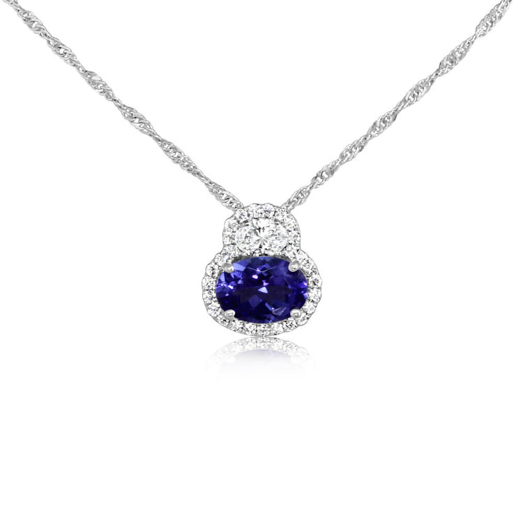 14K White Gold Tanzanite/Diamond Pendant