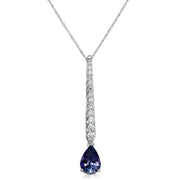 14K White Gold Peacock Tanzanite/Diamond Pendant
